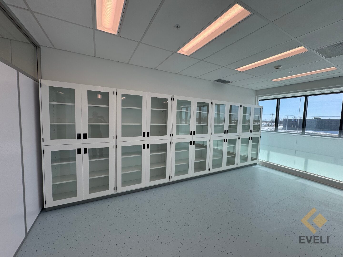 Armoires vitrées blanches de laboratoire